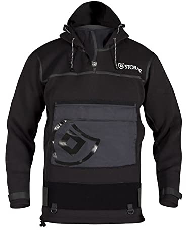 STORMR Men's Surf Top Neoprene Waterproof, Windproof and Warm Jacket Black