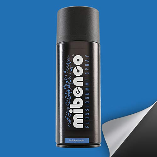 mibenco 71425015 Flüssiggummi Spray / Sprühfolie, Hellblau Matt, 400 ml -Schutz für Oberflächen und zum Felgen lackieren