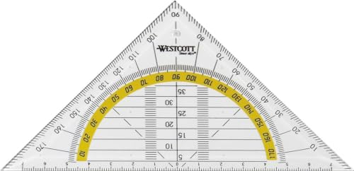 WESTCOTT Geodreieck, Hypotenuse 140 mm, transparent