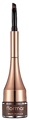 FLORMAR Brow Pomade, Augenbrauenstift Wasserfest Wischfest - Microblading Augenbrauenstift Effekt mit Mini-Pinsel - Brow Pomade für Natürliche Härchenzeichnung - 3 Brown