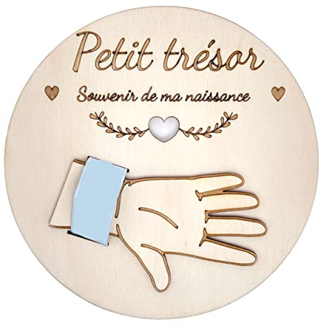 Ernestine - Porta braccialetto per nascita personalizzata con nome e data - Supporto per braccialetto per bambini o ragazza - idea regalo nascita - decorazione per bambini - souvenir per bambini, 150