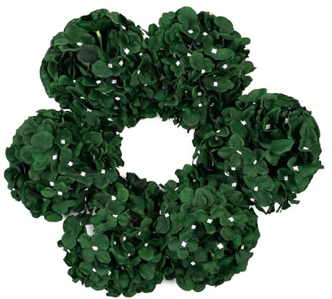 DuHouse Lot de 6 têtes de Fleurs d'hortensia en Soie avec tiges pour Bricolage, Mariage, Centre de Table, décoration d'intérieur (Vert foncé)