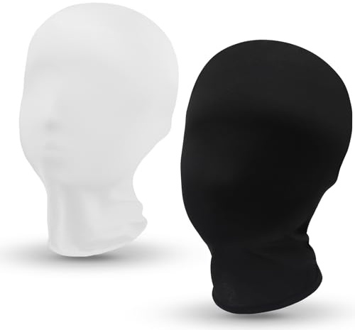 GLGHMH Lot de 2 masques intégraux noirs et blancs, masques morphologiques sans visage pour Halloween, cosplay, Halloween, fête, costume unisexe pour homme et femme
