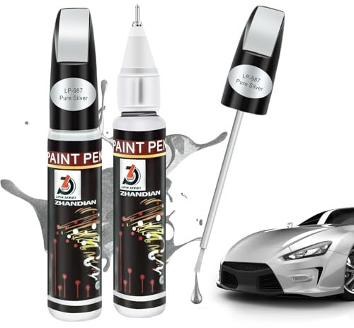 Penriter Pluma De Retoque del Coche 2 Piezas 12 Ml Plata Brillante, Bolígrafo Rotulador Arañazos Coche, Bolígrafo Quita Arañazos Coches, Reparación de Pintura, Rotulador De Reparación De Arañazos