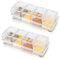 SHAIDOJIO 2 Pièces Pots à Épices Transparente, 8 Pièces Pot Epice avec Couvercle et 8 Cuillères, Pot à Epices en Plastique, Bocaux à Épices, Condiment Jarres de Stockage pour Épices Sel Sucre Poivre