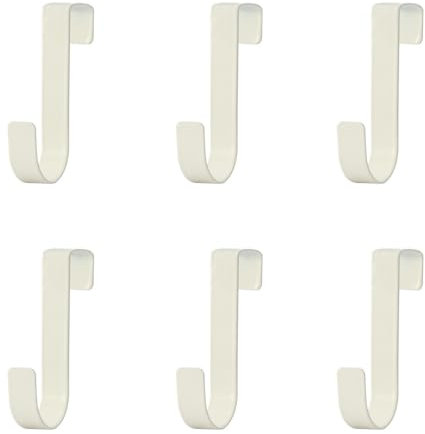TZMFHD Overdoor Hook Hanger, 6 Pcs Over Door Hook, White Over Door Hooks, Suitable for Hanging Clothes, Hats, Keys, Etc, Suitable for Living Rooms, Bathrooms, Kitchens, Bedrooms, Etc