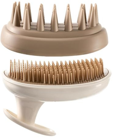 Haar-Shampoo-Bürste – doppelseitiger weicher Silikon-Kopfhautwäscher, Shampoo-Massagebürste mit sanften weichen Borsten für tiefe Kopfhautmassage | Fördert gesundes Haarwachstum, lindert Stress, verbe