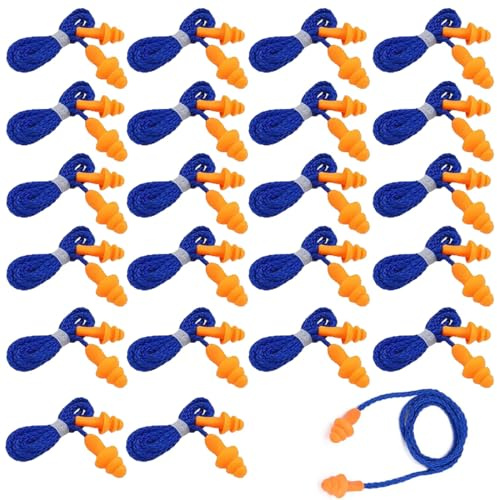 JUGUTA 40 Paia Tappi Per Le Orecchie Con Filo Tappi Per Le Orecchie Per Dormire,Per Dormire,Tappi Per Orecchie Antirumore Per Cancellazione Del Rumore E Protezione Dell'Udito