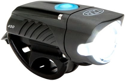 NiteRider Swift 450 Lumen Bike Front Light USB-C Rechargeable 5 Modes Road Commuter MTB LED IP64 Water Resistant Compact Lightweight Bicycle Headlight LED Front Light Easy to Install Cycling Safety