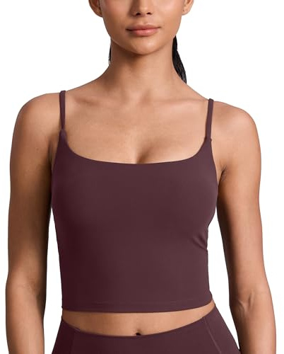 CRZ YOGA Butterlift Rundringad Crop Top | Medium stöd, avtagbara vadderingar, yoga, smörmjuk, justerbar U-formad rygg, långa sport-BH:ar för kvinnor