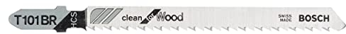 Bosch 5x T 101 BR Clean for Wood Jigsaw Blade (for Softwood, Plywood, Length 100 mm, Professional Accessory Jigsaw)