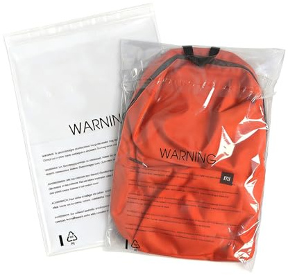 Lesibag 14 x 20 pulgadas, 100 bolsas de polietileno transparentes con advertencia de asfixia para embalaje, camisetas y correos, adhesivo permanente (100 unidades, 14 x 20 pulgadas)