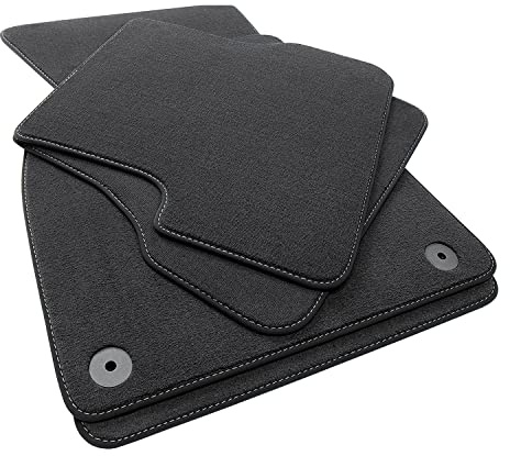 tuning-art 5J-107 Luxus Fußmatten passend für Audi Q5 2 FY 2017-2024, Naht:Silber