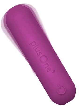 plusOne Waterproof & Rechargeable Vibrating Bullet – 10 Vibration Modes – Medical Grade Silicone Personal Massager for Targeted Clitoral Stimulation & Intimacy – Quiet & Travel-Friendly – Dark Pink