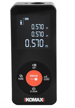WINTAPE 50M Laser Entfernungsmesser, Digital Wasserwaage Distanzmessgerät mit LCD Hintergrundbeleuchtung, M/In/Ft, Pythagoras