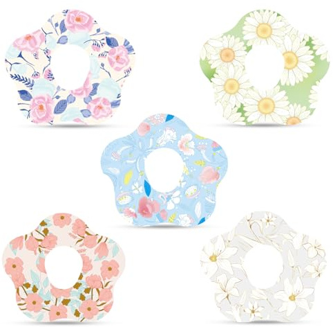 25Pcs Waterproof CGM Patches, Flower Sensor Covers for Dexcom G7