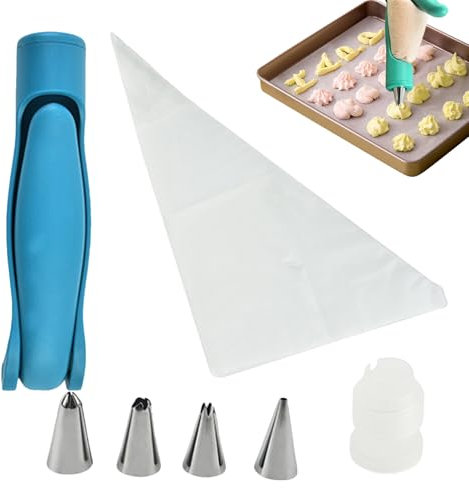 Kit di decorazione di cupcake, sacchetti per tubazioni e punte impostate, Distributori di glassa Kit di tubatura per tubatura borse e punte lisce per glassa, Forniture pratiche, dessert e caramelle pe