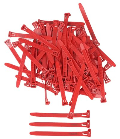 Fascette per cosce di pollo, fascette per cosce di pollo, anelli per cosce riutilizzabili, materiale PP, per polli, anatre, oche, piccioni, da 1 a 100, set da 100 (Rosso)
