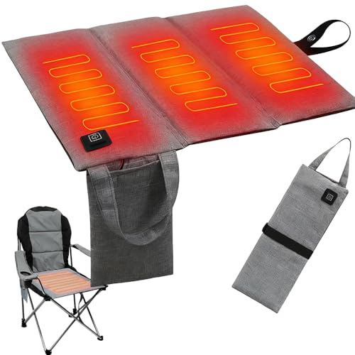Cuscino riscaldato, 40x40cmx2cm Cuscino del sedile riscaldato portatile, USB Pad Elettrico, Temperatura Regolabile, Pieghevole, per il campeggio di stadio all'aperto