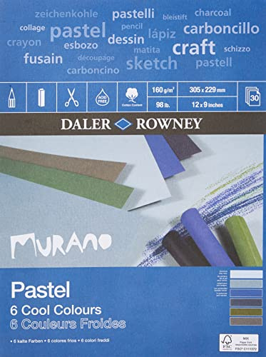 Daler-Rowney Murano 160gsm 12 x 9in Pastel Paper Pad 160gsm 30 Sheets Cool