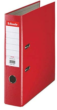 Esselte DIN A4 Ordner, Rot, 75 mm Rückenbreite, Kunststoff, 11253