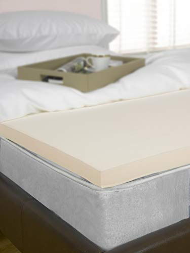 2 (50mm) Superking Bed Size Visco Memory Foam Mattress Topper, Orthopaedic, Support, Plain Relief (6ft, 183cm x 200cm) UK Made By Littens