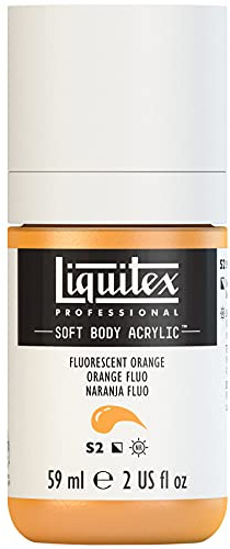 Liquitex 1959982 Professional Acrylic Paint Soft Body - Artist Paint in Creamy Opaque Consistency, High Pigmentation, Lightfast and Ageing Resistant, 59 ml Bottle - Orange Fluo