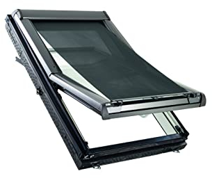 Original Roto Außenrollo Screen ZAR Sonnenschutz & Hitzeschutz Bei offenem Fenster voll funktionsfähig Länge einstellbar Für Roto Dachfenster der Baureihe Designo R4/R7 mit Größe 065/xxx | 06/xx