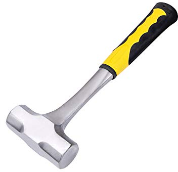 LOKIH Marteau De Forgeron - Acier Forgé Robuste, Poignée En Caoutchouc, Tête Polie Miroir, Matériau: Acier À Haute Teneur En Carbone, 2 LB