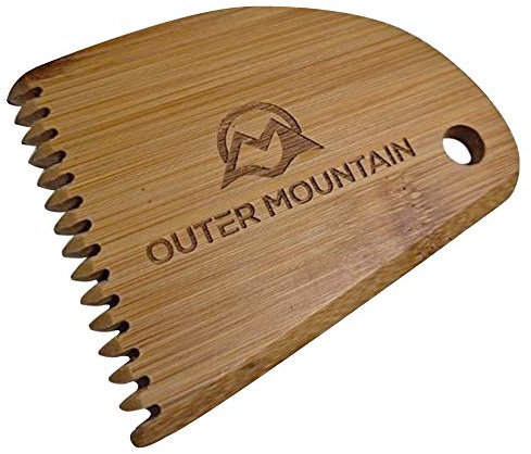 Outer Mountain Surfboard Wax Comb - Bamboo Surfboard Wax Scraper & Surf Wax Remover - Surfer Gift