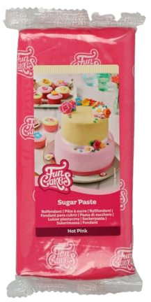 FunCakes Pasta di Zucchero Hot Pink: facile da usare, liscia, flessibile, morbida e pieghevole, perfetta per la decorazione di torte. Senza glutine - 1000 g