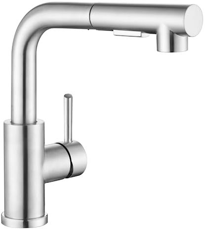 APPASO Kitchen Tap, WRAS Certified S304 Stainless Steel Sink Tap Mixer with Pull Out Spray, Single Lever High Pressure Kitchen Faucet 1 Hole 360°Swivel with Standard G 1/2 Fitting