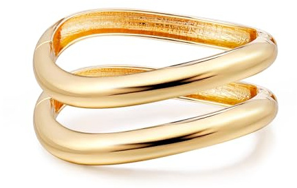 Elegance 11 designs Gold Plated Cuff Bangle Bracelets For Women Set Chunky Trendy Hinged Irregular Cuff Open Wide Gold Bracelet Minimalist Jewelry Gift 2pcs