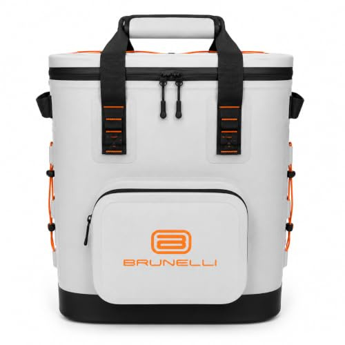 BRUNELLI Mochila de refrigeración de 30 l – Mochila térmica de alta calidad impermeable con material TPU, larga capacidad de refrigeración, a prueba de fugas, bolsillo frontal y abrebotellas | camping