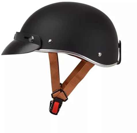 Casques Jet, Demi-Casque Moto Vintage Homologué ECE, Rétro Casques Bols avec Boucle à Dégagement Rapide Réglable, Casque Ouvert pour Scooter Vélo Cruiser 2,S
