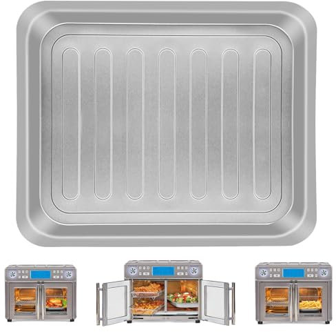 GXF Air Fryer Accessories for Emeril Lagasse Dual Zone 360 Air Fryer Oven 25 QT Extra Large, 14''×12'' Steel Air Fryer Tray Grill Pan Grill Plate Crisper Plate Replacement Parts Rack