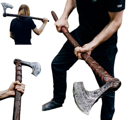 42” Large Berserker Axe, Large Norse Ax, Scandinavian Style Viking Hatchet Double Headed ax, Viking ax, History of Norse Mythology self Defense, Dane Axes for Him