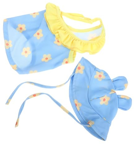 KOMBIUDA Trajes de Baño para Mascotas Bikini para Perro Traje de Baño para Perro con Sombrero de Moda para Cachorros Vestidos de Verano para Mascotas con Tirantes Ajustables Disfraz