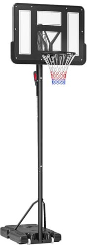 SPORTNOW Panier de Basket sur Pied Hauteur réglable manuellement 2,35-3,05m (Panier) avec Panneau arrière Solide, roulettes, Base de lestage pour Adolescent et Adulte