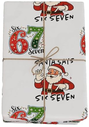67 Papel De Regalo Navidad | Papeles Para Envolver Regalos | 67 Meme Funny Gag Rollo De Papels De Regalo Resistente A Desgarros | Seis Siete Hojas De Papel De Envoltorio De Cumpleaños Para Cumpleaños
