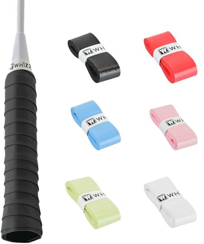 6pcs Ruban de Raquette Grip Antidérapant,Ruban Adhésif pour Raquette de Tennis,6 Couleurs,Auto-Adhésifs Antidérapants et Anti-Transpiration,pour Raquette de Tennis, Badminton, Raquette de Squash
