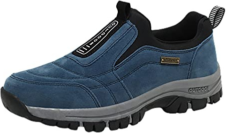 Ortopediska skor för män slip-on promenadskor med fotvalvstöd lätta utomhus vandringsskor vattentäta andningsbara ortopedisk promenader vandring skor extra bred sko