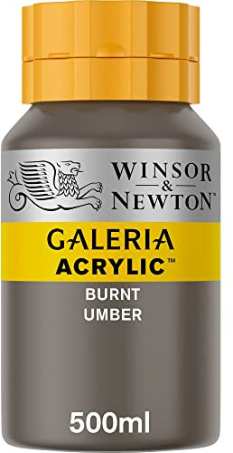 Winsor & Newton 2150076 Galeria Acrylfarbe, hohe Pigmentierung, lichtecht, buttrige Konsistenz, 500 ml Topf - Umbra Gebrannt