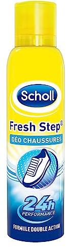 Dr. Scholl's Déodorant chaussures 150ml, Ne laisse ni trace ni résidu - Neutralise les odeurs jusqu'à 48 heures, Spray déodorant longue durée, Solution anti-odeurs, Convient à tous types de chaussants