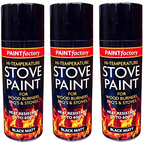 High Temperature Black Matt Stove Spray Paint Food Burners BBQ'S & Stoves 400ml (3)