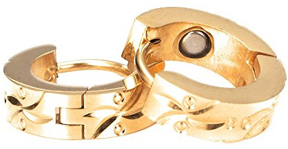 Maiju gold Magnet Ohrcreolen 18 Karat vergoldet Energetix 4You 2028 massiver medizinischer Edelstahl nickelfrei allergiefrei klassisch elegant Ø 1,4 cm