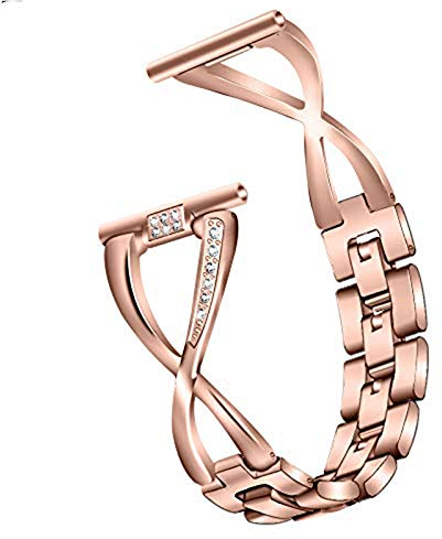 Ruentech Kompatibel mit Fossil Gen 4 Q Venture Hr Armband Bands Ersatz Edelstahl Armbänder Kompatibel mit Fossil Gen 4 Q Venture Hr Damen Armbands Metall (Rosegold)