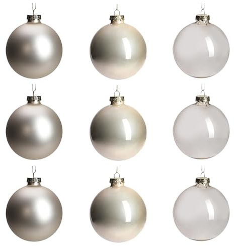 DN DECONATION Champagnerglas Weihnachtskugeln Ornamente, 8 cm hängende Weihnachtskugeln für Weihnachtsbaumdekoration, 9 Stück Dekor für Urlaub, Halloween, Hochzeit, Party Geschenk