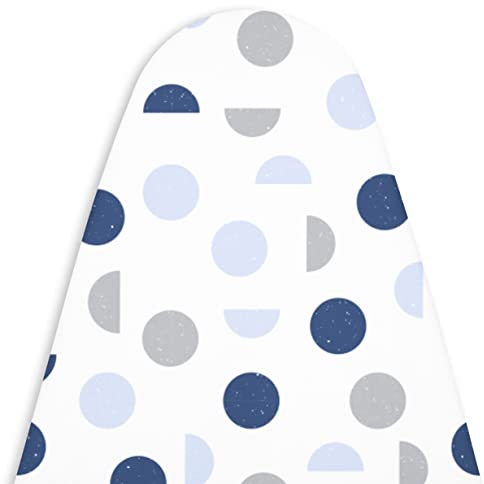 Encasa Ironing Board Covers (18 x 49 inch) Drawstring Tightening with Thick 3 mm Felt Padding, Easy Fit, Scorch Resistant, Printed - Blue Moon (IBC-001)