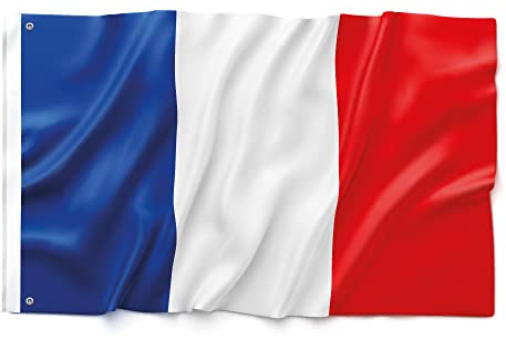 Bandera de Francia 90 x 150 cm – Ultra resistente, doble función con 2 ojales y trabilla para mástil, bandera nacional francesa (1)